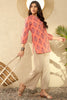 Orange Cotton Blend Floral Printed Regular Tunic VT1301