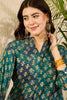 Blue Cotton Blend Ethnic Motifs Printed Regular Top VT1311