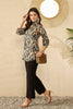 Blue Viscose Rayon Abstract Printed Regular Top VT1313