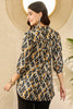 Blue Viscose Rayon Abstract Printed Regular Top VT1313