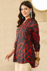 Black Viscose Rayon Abstract Printed Regular Top VT1314