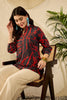 Black Viscose Rayon Abstract Printed Regular Top VT1314