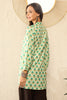Green Viscose Rayon Floral Printed Regular Top VT1323