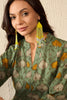 Green Cotton Blend Ethnic Motifs Printed Regular Top VT1325