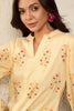Yellow Cotton Blend Floral Printed Regular Top VT1327