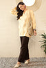 Yellow Cotton Blend Floral Printed Regular Top VT1327