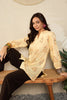 Yellow Cotton Blend Floral Printed Regular Top VT1327
