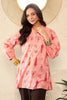 Pink Cotton Blend Floral Printed Regular Top VT1328