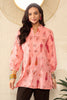 Pink Cotton Blend Floral Printed Regular Top VT1328