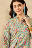 Blue Viscose Rayon Floral Printed Regular Top VT1335