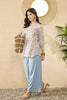 White Cotton Blend Floral Printed Regular Top VT1362
