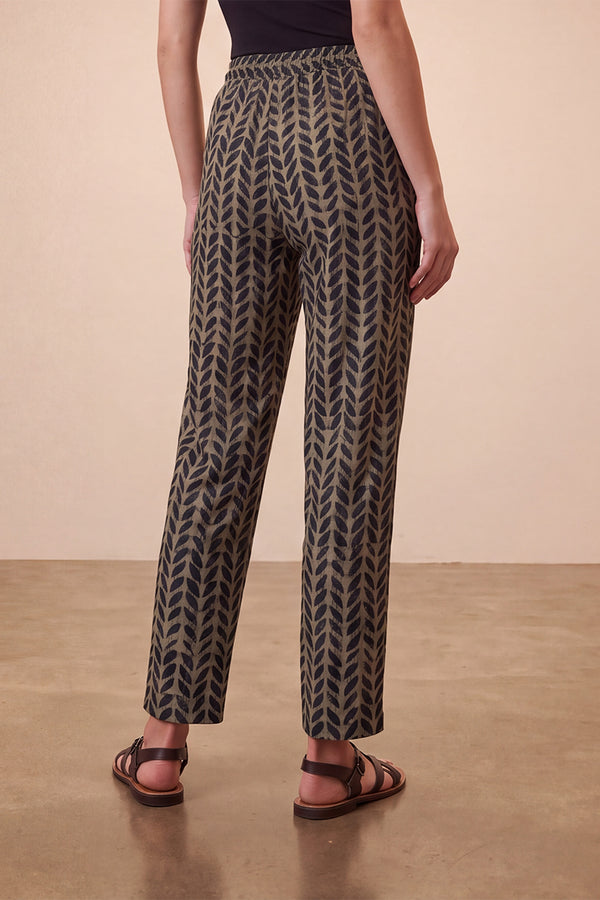 Black Botanical Printed Trouser WBOT1001