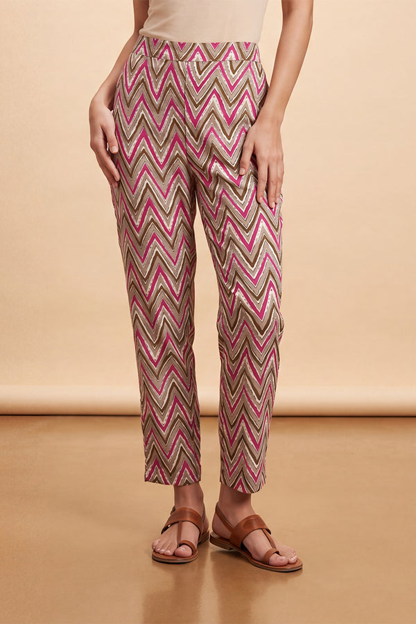 Multicolor Chevron Printed Trouser WBOT1003