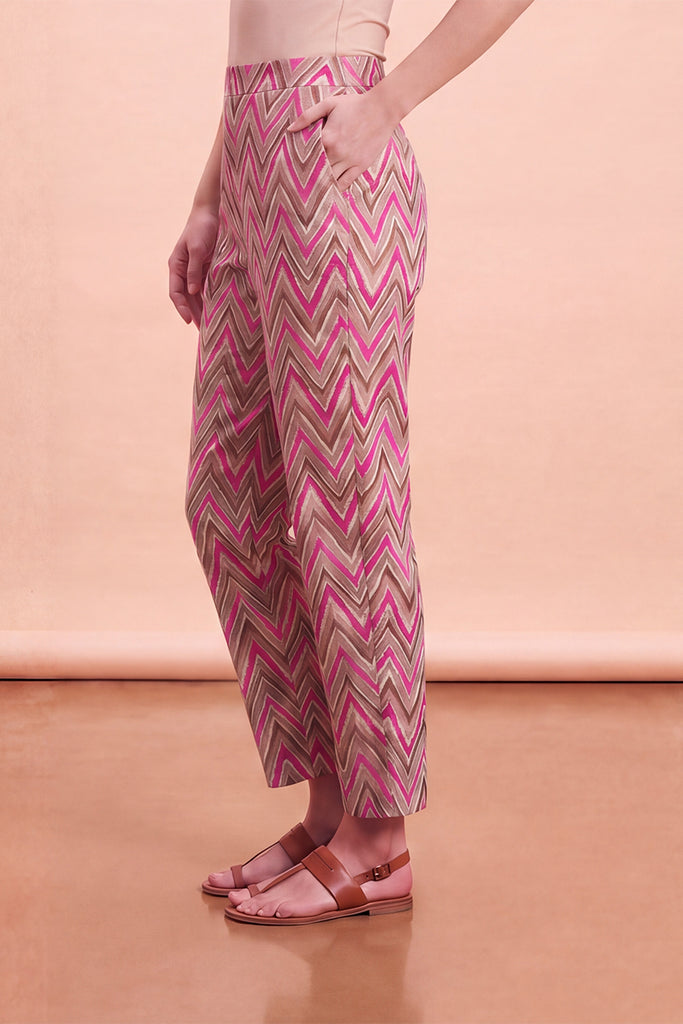 Multicolor Chevron Printed Trouser WBOT1003