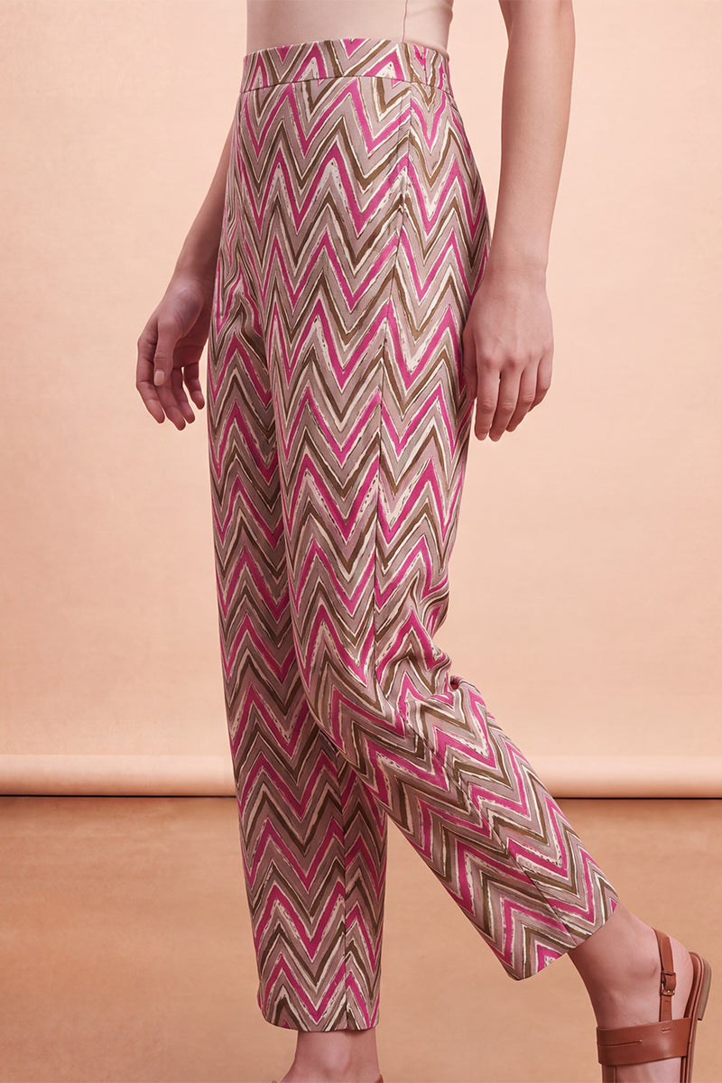 Multicolor Chevron Printed Trouser WBOT1003