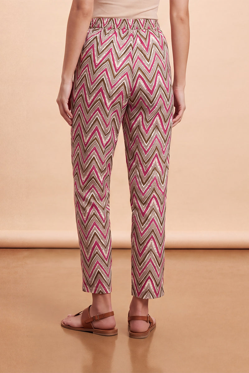 Multicolor Chevron Printed Trouser WBOT1003