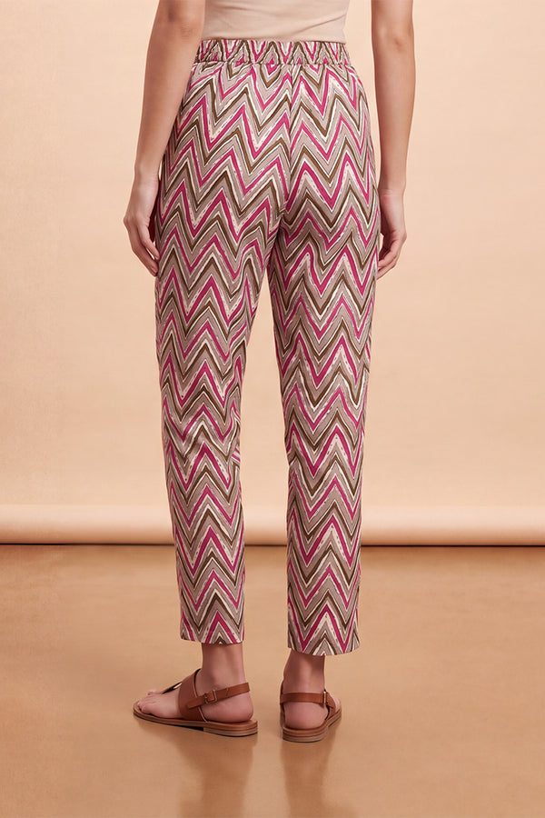 Multicolor Chevron Printed Trouser WBOT1003