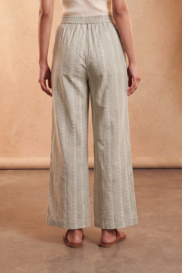 Beige Foil Solid Trouser WBOT1004