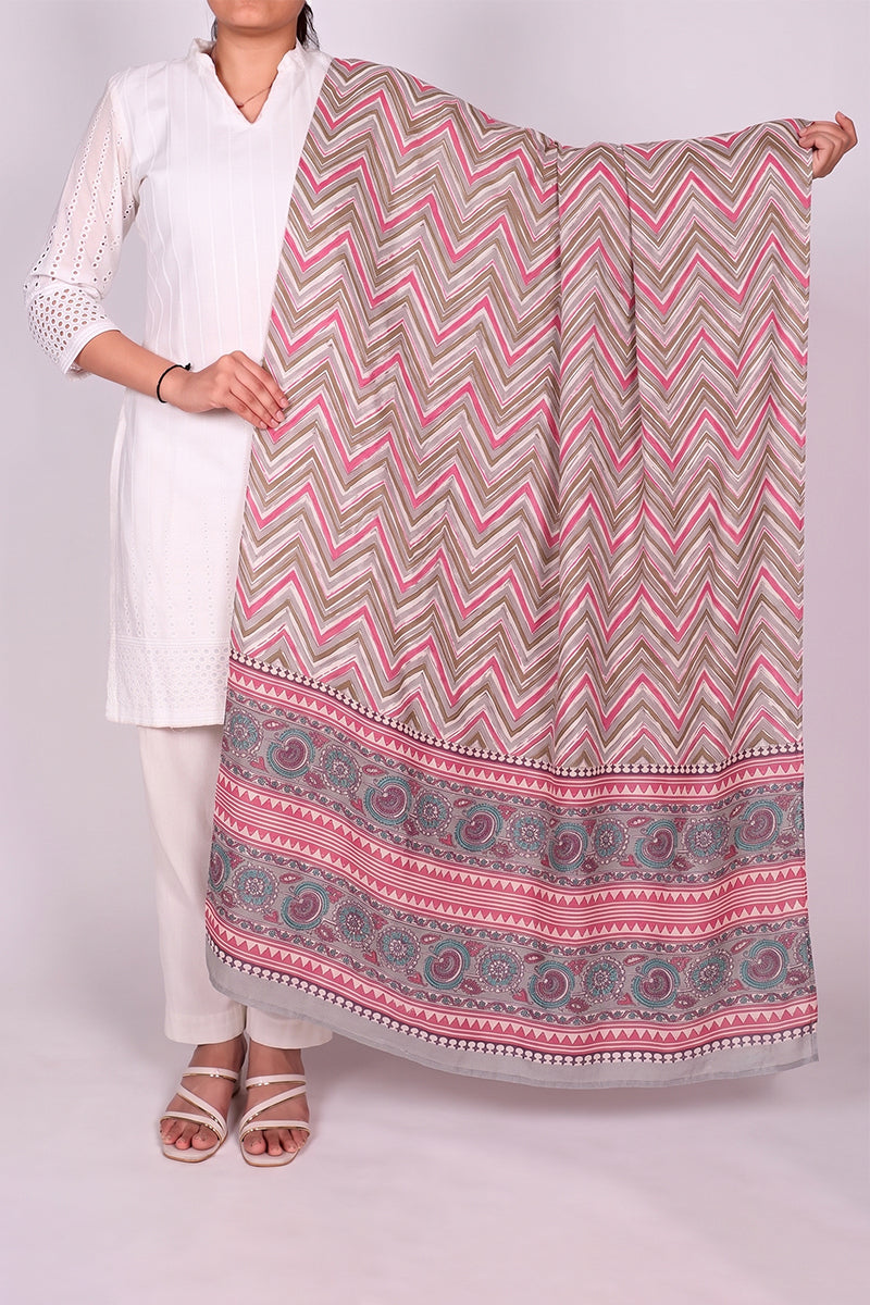 Multicolor Chevron Printed Dupatta WDPT1001