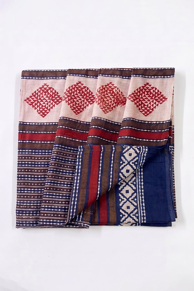 Blue Geometric Printed Dupatta WDPT1002