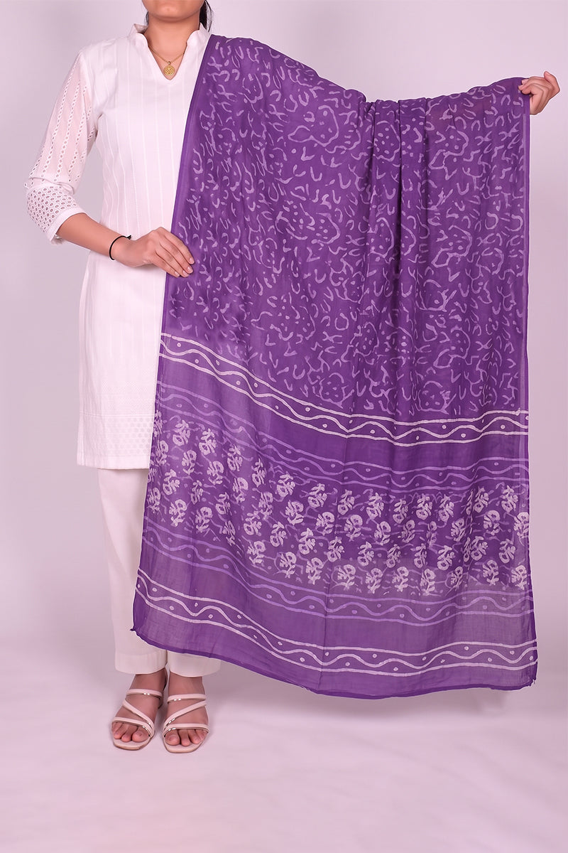 Violet Abstract Printed Dupatta WDPT1003