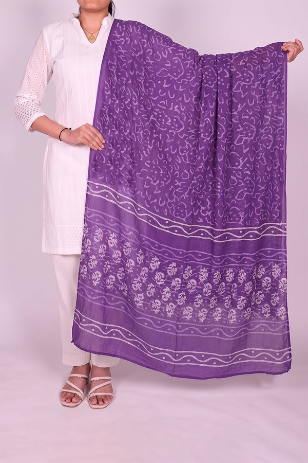 Violet Abstract Printed Dupatta WDPT1003