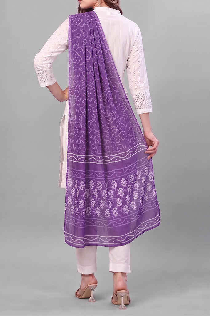 Violet Abstract Printed Dupatta WDPT1003
