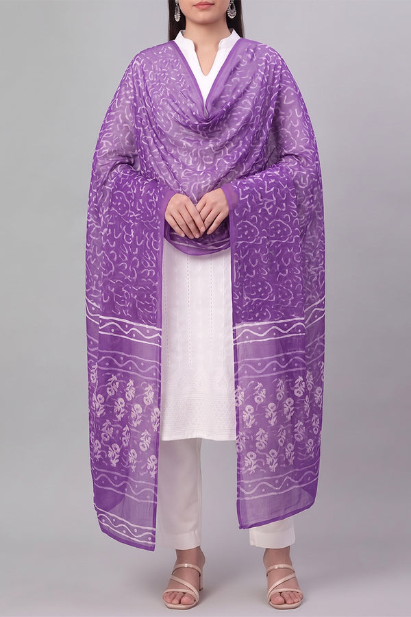 Violet Abstract Printed Dupatta WDPT1003