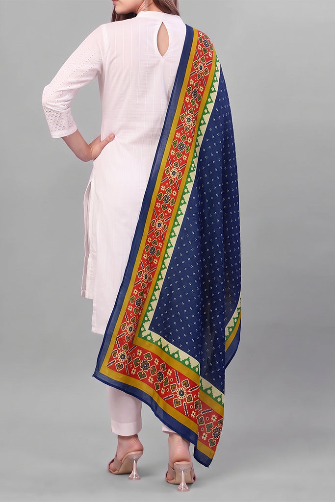Blue Ethnic Printed Dupatta WDPT1004