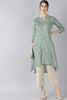  Women Green & Beige Printed A Line Kurta