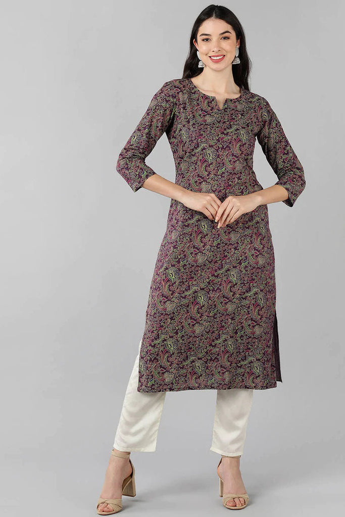  Women Purple Ethnic Motifs Printed Kurtas 