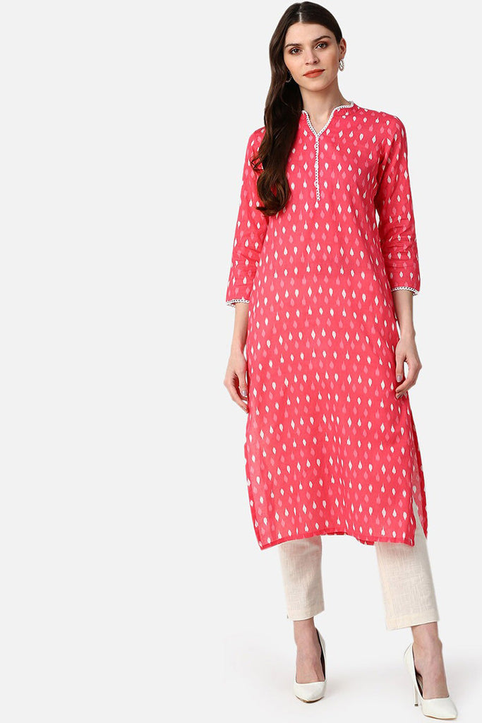   Casual Wear Pink Printed Kurti