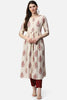   Cotton Beige Ethnic Motifs Printed A Line Kurti