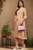 Cream Pure Cotton Printed Flared Suit Set VKSKD1966