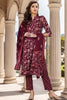 Maroon Rayon Blend Floral Printed Straight Suit Set VKSKD2149