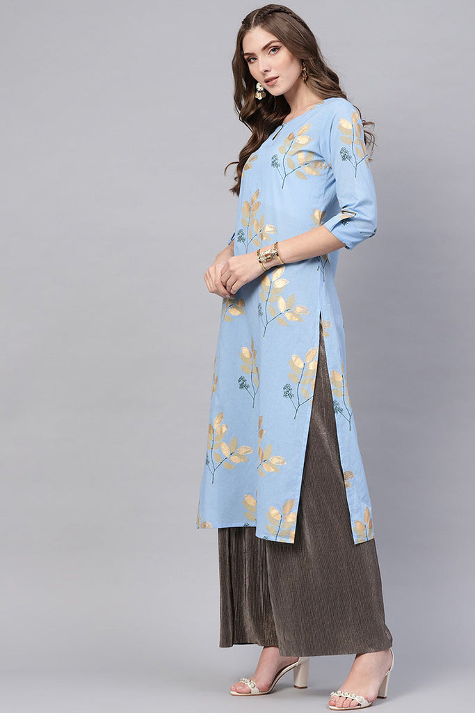   Function Wear Cotton Fabric Printed Fancy Kurti