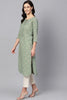 Sea Green Color Printed Trendy Kurti VCK1252