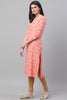  Women Coral Orange Red Screen Printed Straight Kurta