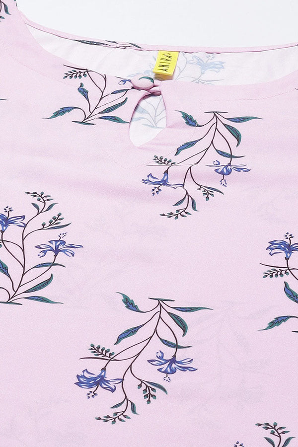  Women Pink Floral Printed Regular Kurta with Palazzos Dupatta