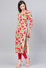   Regular Wear Cotton Fabric Printed Light Yellow Color Simple Kurti