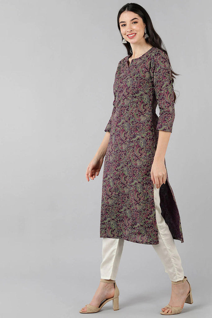  Women Purple Ethnic Motifs Printed Kurtas 