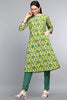   Cotton Printed Simple Function Wear Green Kurti