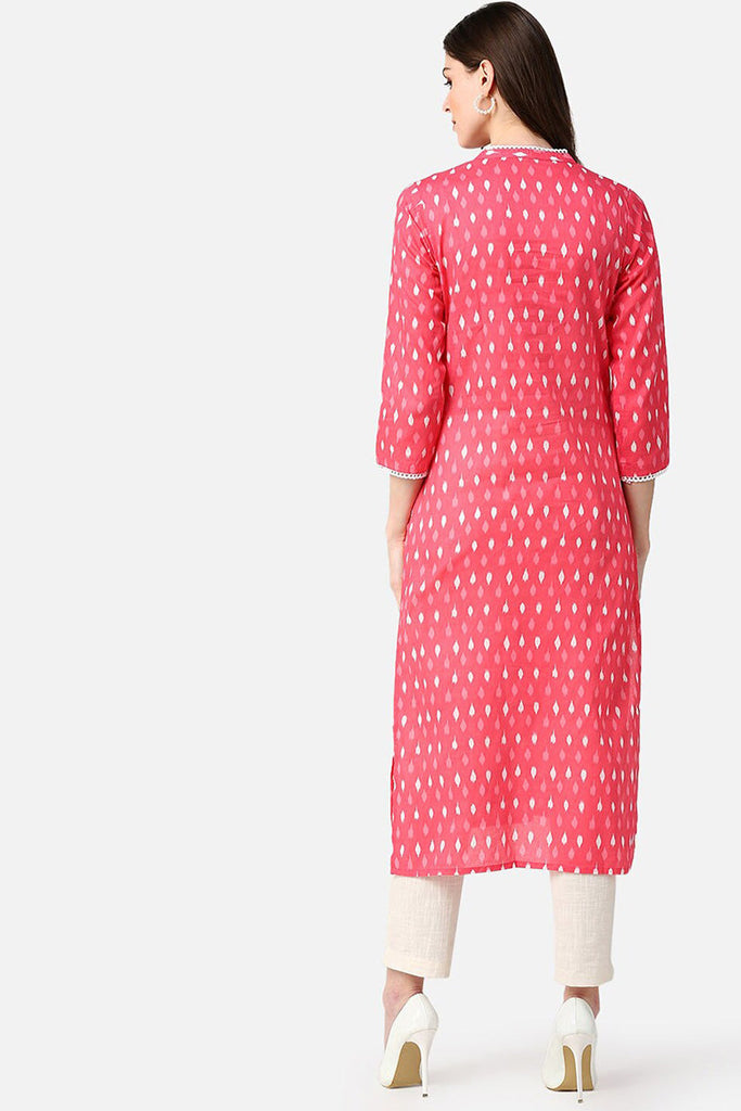   Casual Wear Pink Printed Kurti