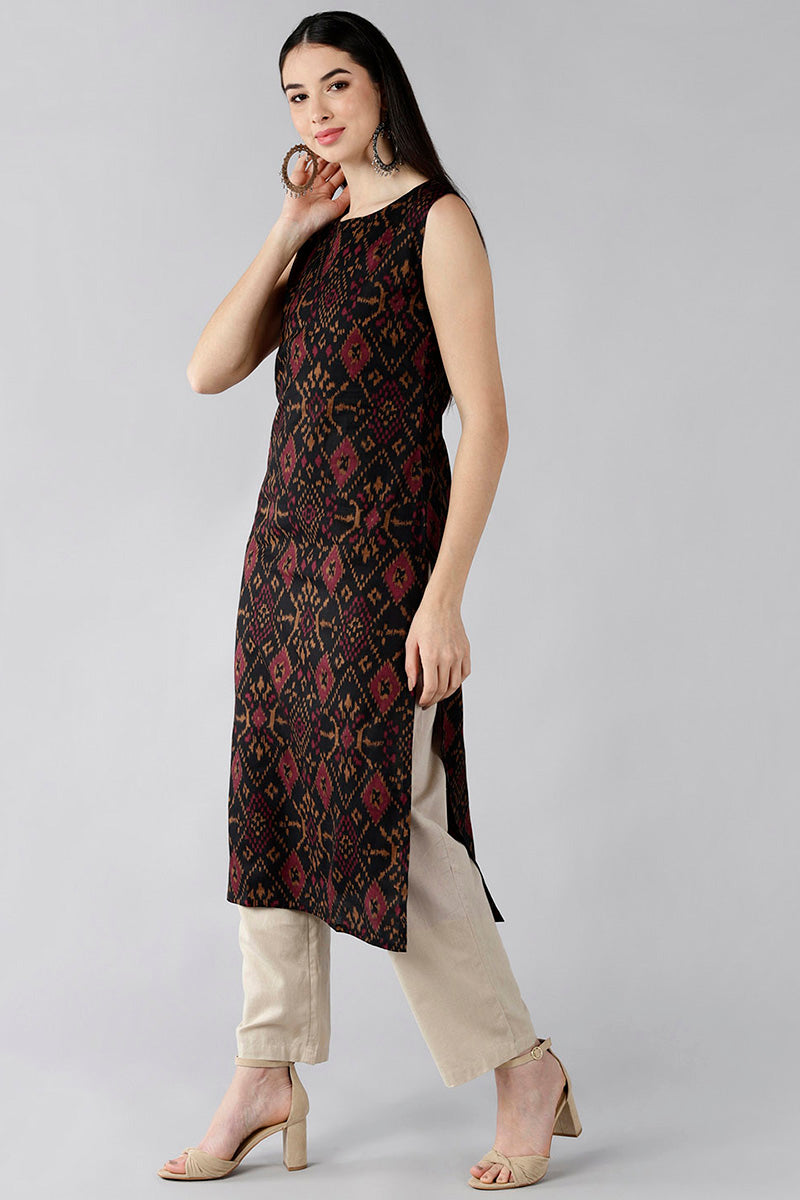  Women Black Ethnic Motifs Printed Kurtas