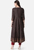  Women Black Gold Ethnic Motifs Printed Mirror Work Anarkali Kurta