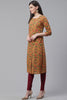   Cotton Trendy Festive Wear Orange Printed Kurti