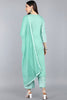  Women Sea Green Floral Printed Kurta with Trousers Dupatta