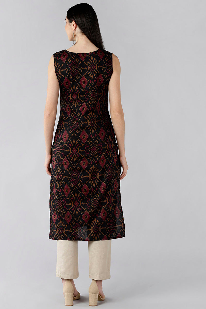  Women Black Ethnic Motifs Printed Kurtas