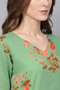   Regular Wear Cotton Fabric Printed Sea Green Color Simple Kurti