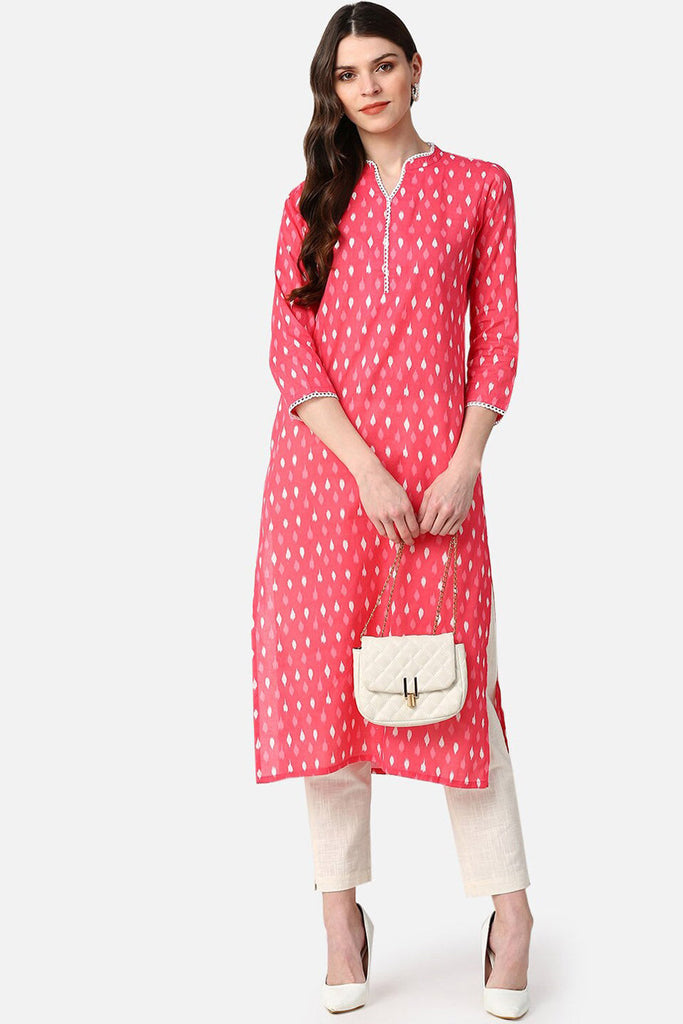   Casual Wear Pink Printed Kurti